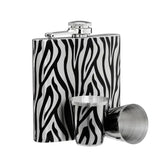 Aidan Zebra Hip Flask and Shot Glasses Set
