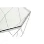 Arise Hexagon Tempered Glass Chrome Coffee Table