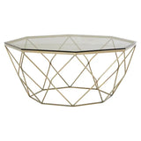 Arise Hexagon Coffee Table With Brushed Nickel Base