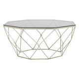 Arise Hexagon Coffee Table With Brushed Nickel Base