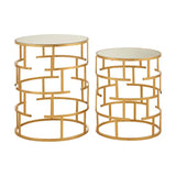 Atlantis Set Of 2 Maze Design Side Tables