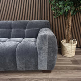 Aluxo Harlem Sofa Range in Steel Velvet 3 seater
