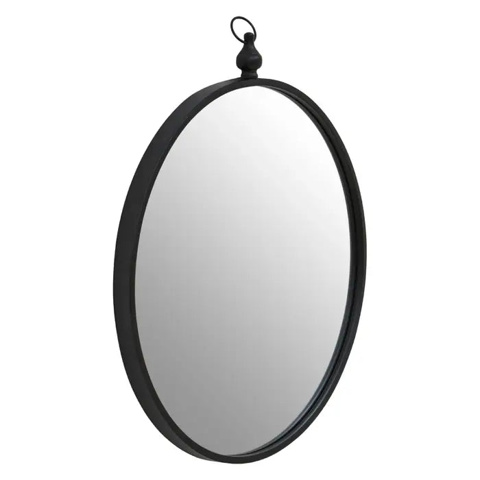 Altas Black Wall Mirror With Circular Hook