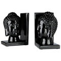 Phillipa Buddha Head Black Bookends - Set of 2