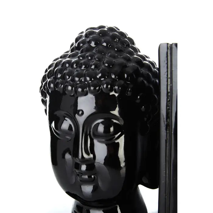 Phillipa Buddha Head Black Bookends - Set of 2