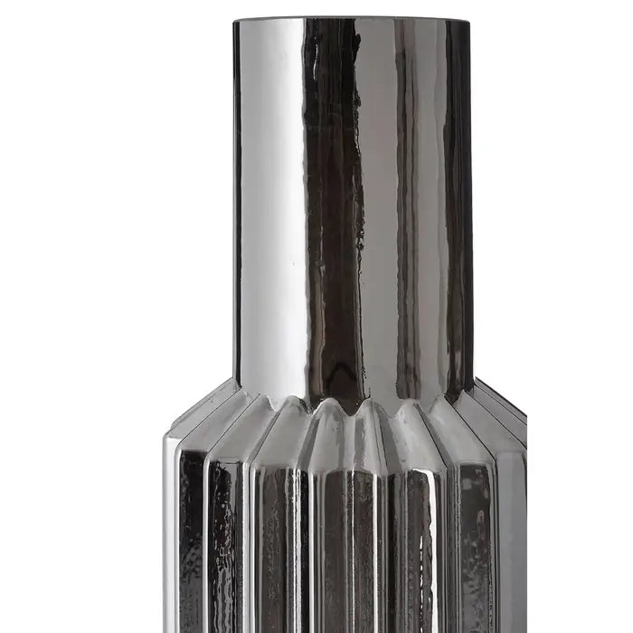 Oncho Silver Large Glass Vase