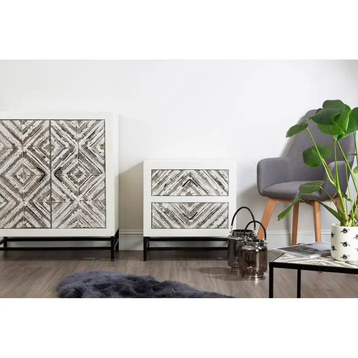 Raymon Large Nickel Stripe Lantern