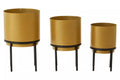 Avian Set Of Three Gold Finish Planters