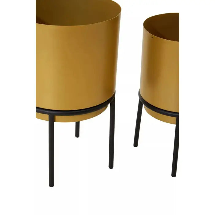Avian Set Of Three Gold Finish Planters