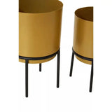 Avento Set Of Three Gold Finish Planters