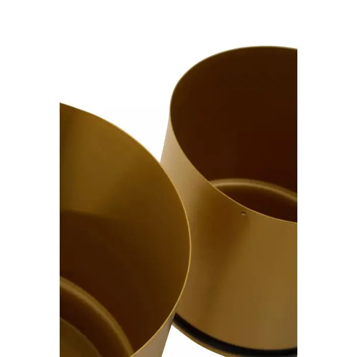 Avian Set Of Three Gold Finish Planters
