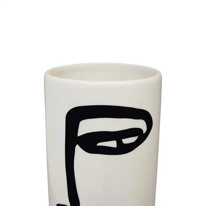 Visca Fabia Large Black And White Face Vase