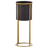 Trosa Large Black And Gold Floor Standing Planter