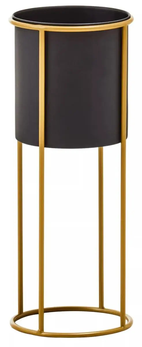 Tina Large Black And Gold Floor Standing Planter