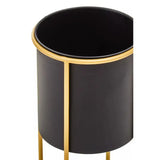 Trosa Large Black And Gold Floor Standing Planter