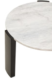 Palma Round White Marble Top Small Coffee Table