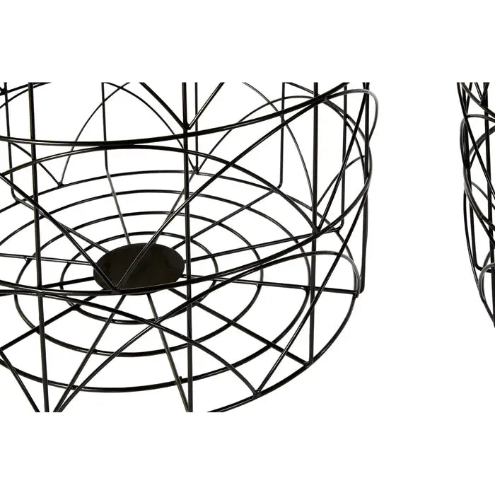 Helo Set Of 2 Black Wire Basket Tables