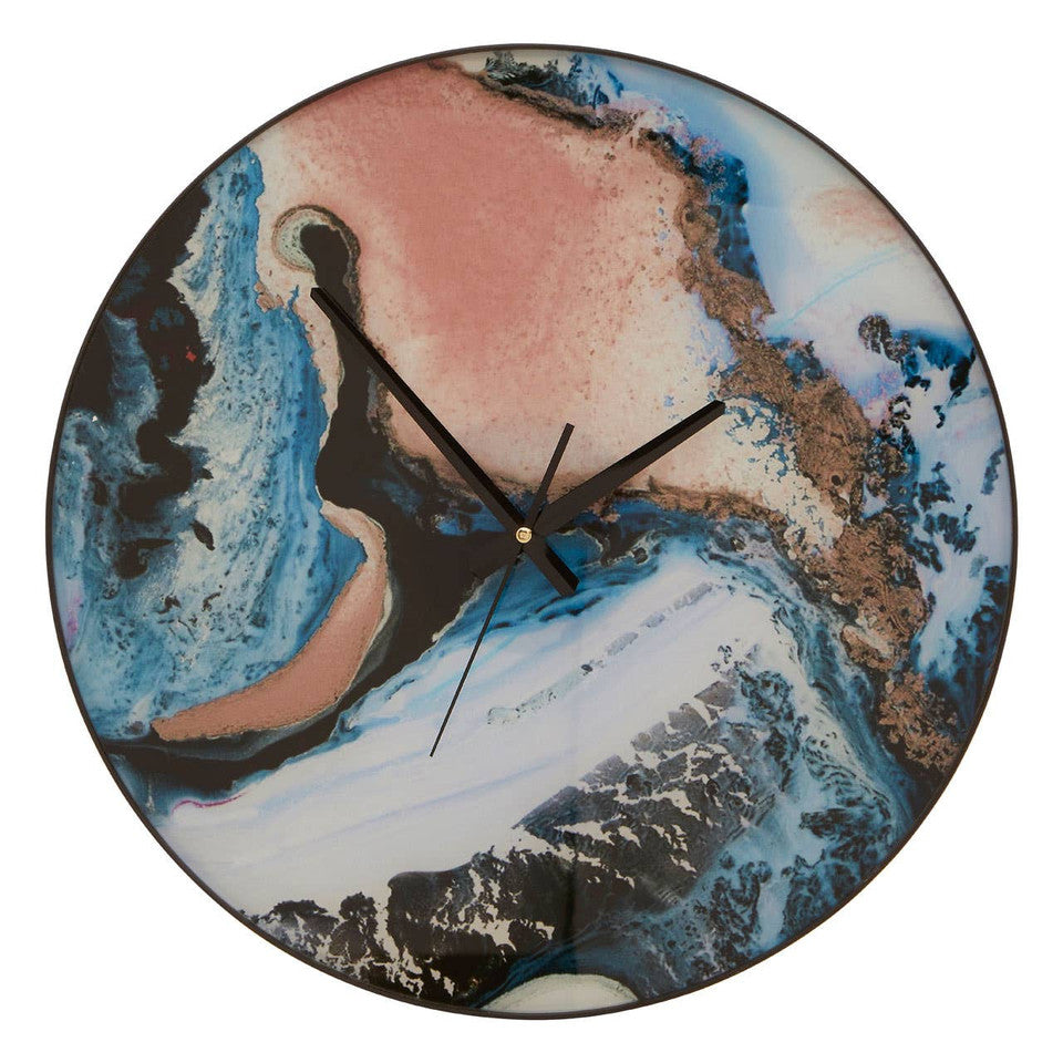 Cindy 45cm Dia Pink and Blue Wall Clock