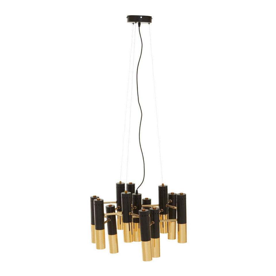 Drale Gold Finish And Black Pendant Light