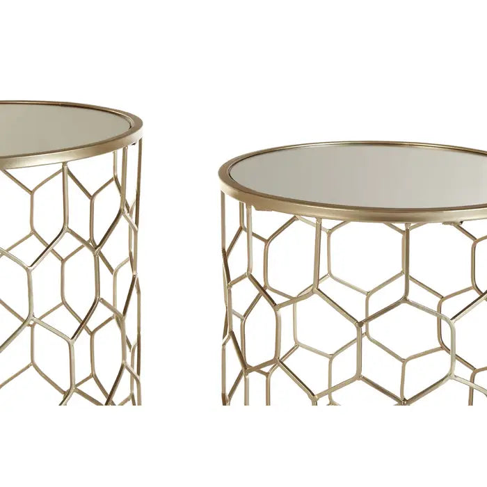 Set Of Two Honeycomb Side Tables.