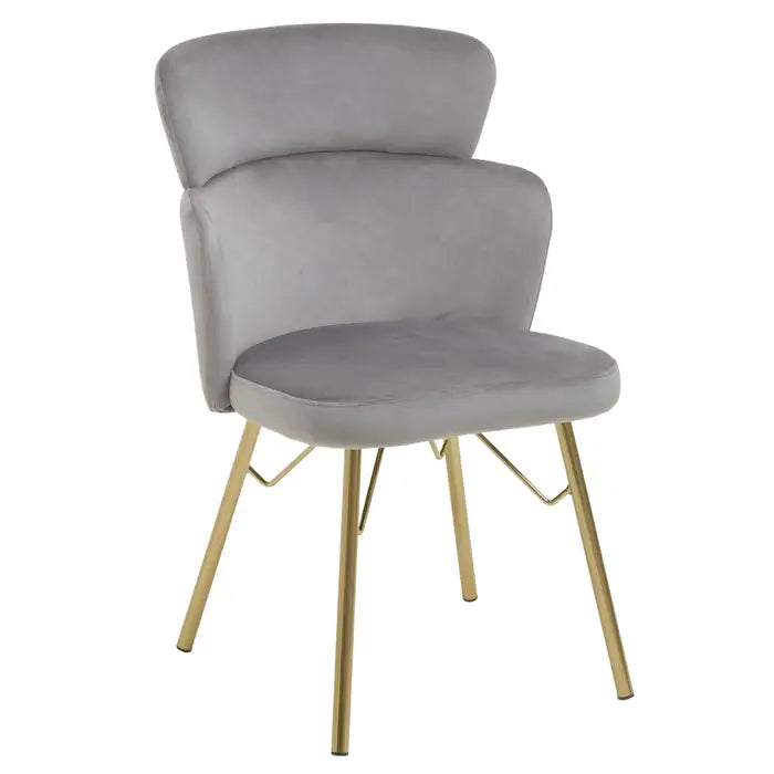 Velma Grey Velvet Chair
