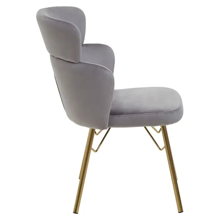 Velma Grey Velvet Chair