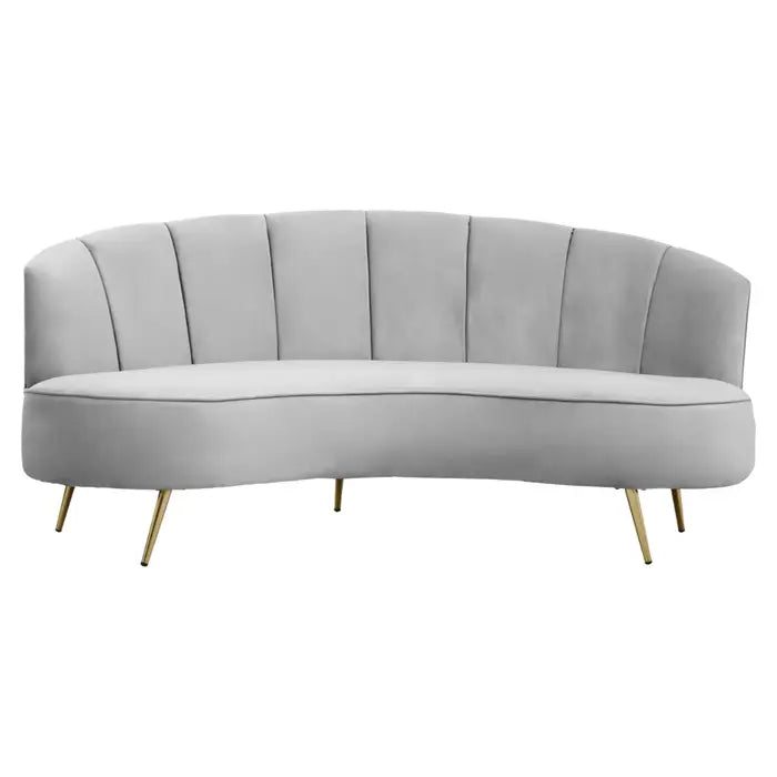 Harrison Three Seat Grey Velvet Sofa