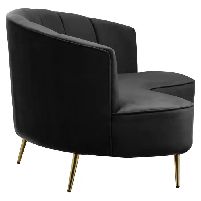 Harrison Three Seat Black Velvet Sofa