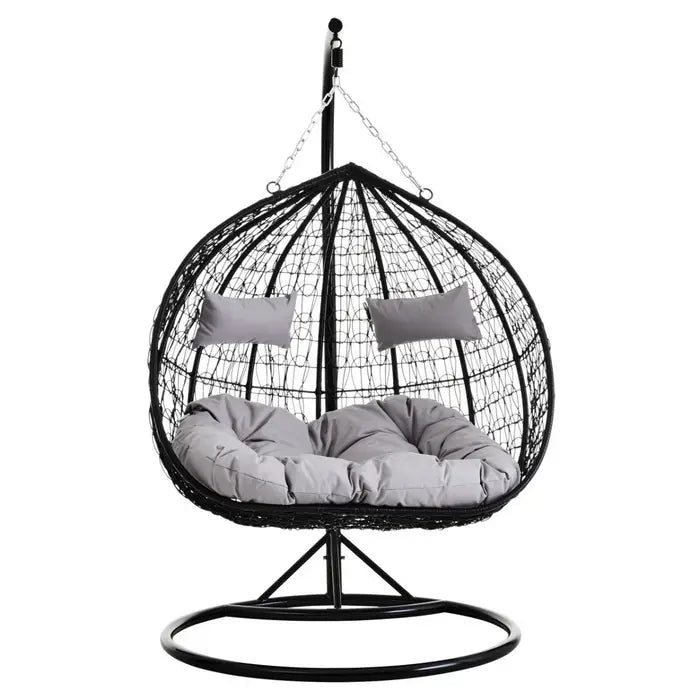 Galway Double Black Hanging Chair With Round Base