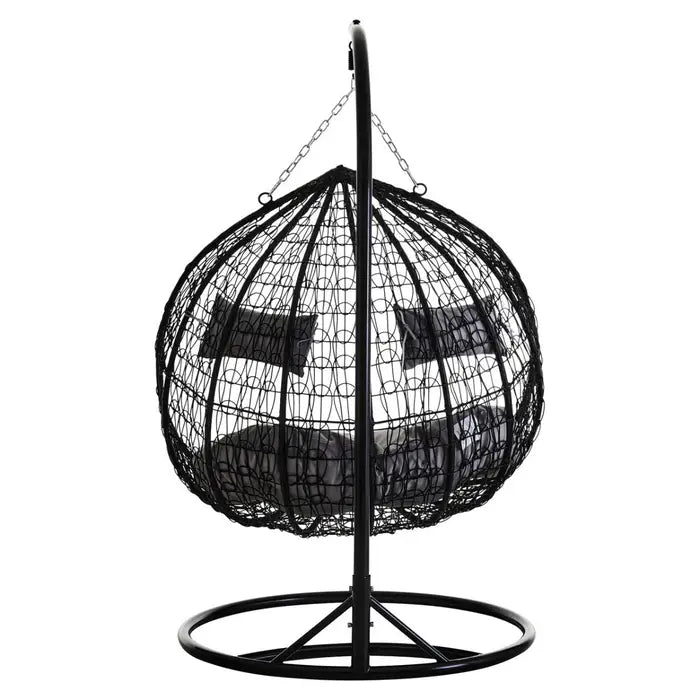 Galway Double Black Hanging Chair With Round Base