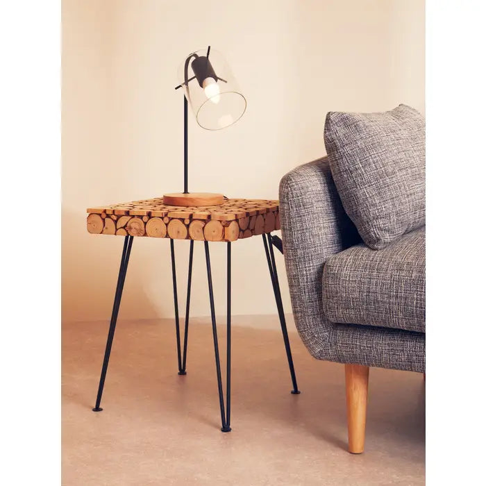 Shaoguan Matte Black Curved Table Lamp