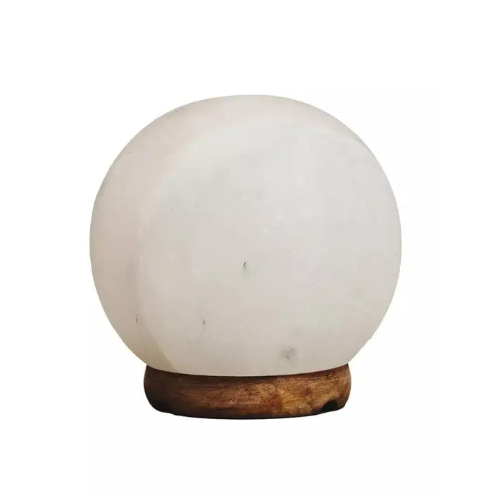 nevada Round White Natural Salt Lamp