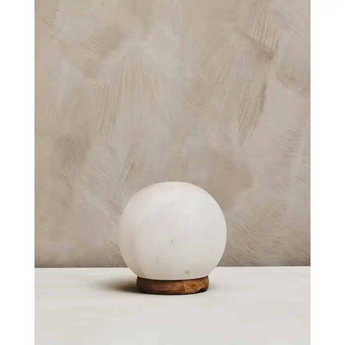 nevada Round White Natural Salt Lamp