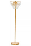 Hasen Clear Crystal Floor Lamp with Gold Metal