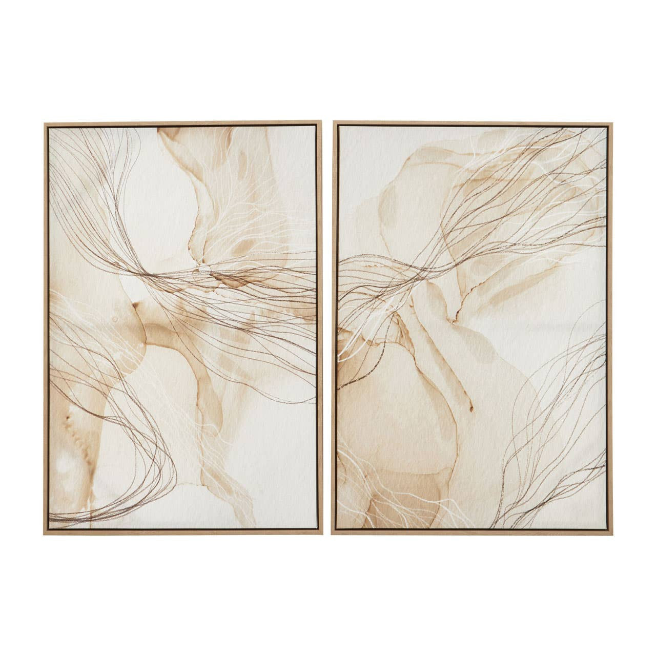 Asetto Set Of Two Natural Abstract Wall Art