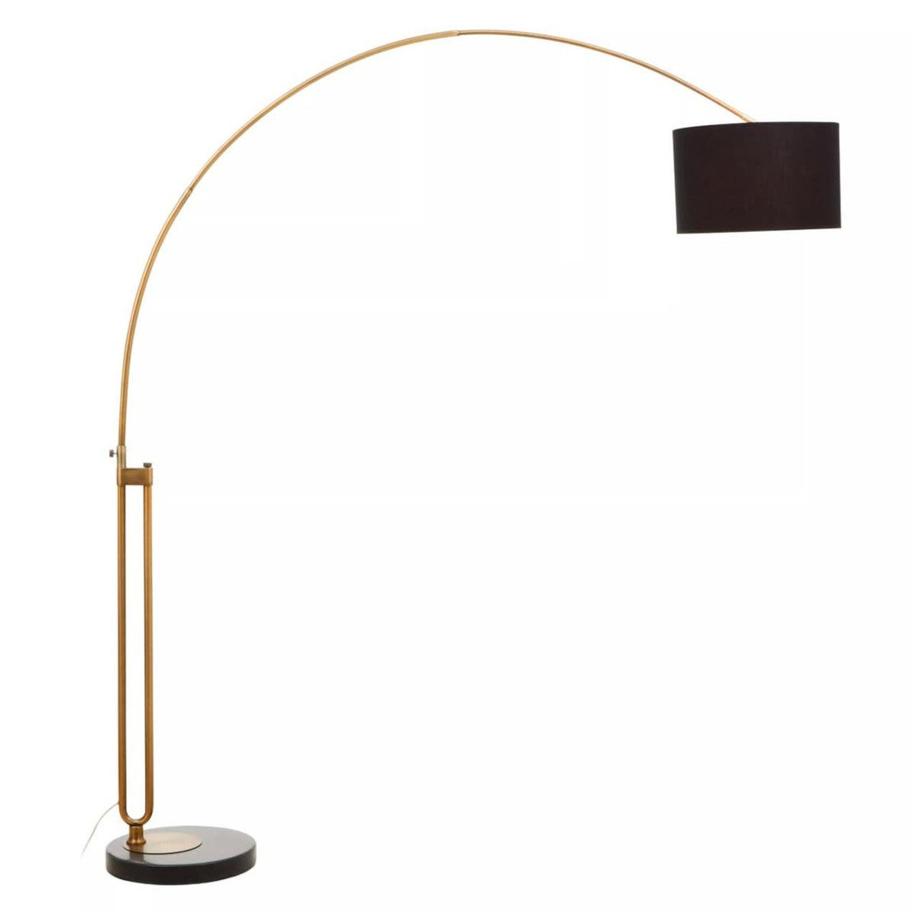 Hubase Antique Brass Floor Lamp with Black Marble Base