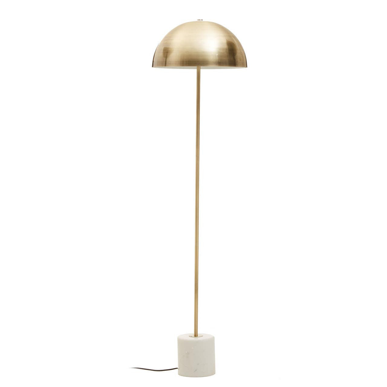 Murdom Floor Lamp in Brushed Brass and Marble Base