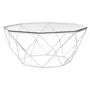Arise Hexagon Tempered Glass Chrome Coffee Table