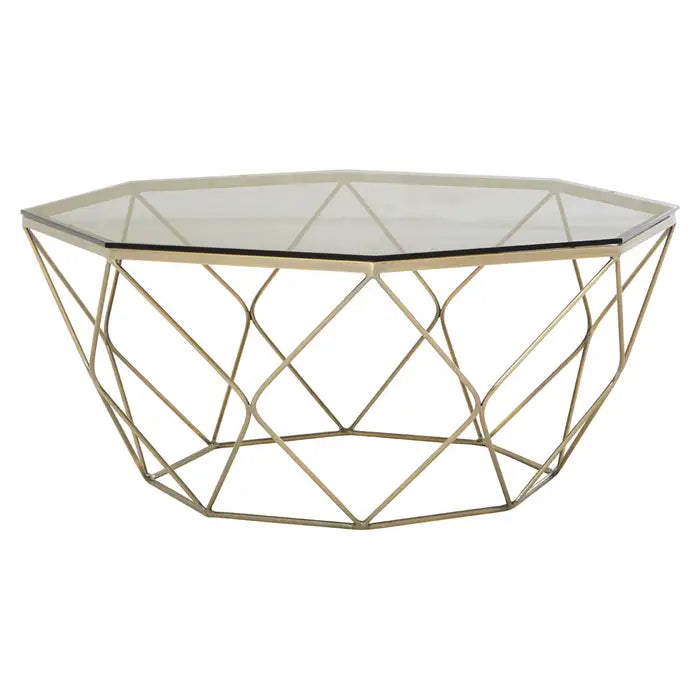 Arise Hexagon Coffee Table With Brushed Nickel Base