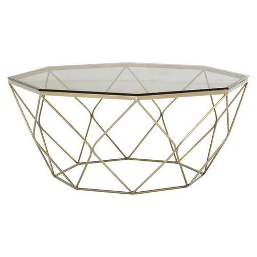 Arise Hexagon Coffee Table With Brushed Nickel Base