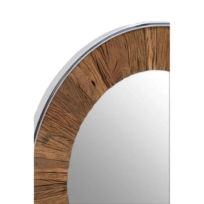 Kayla Natural Wood Round Mirror