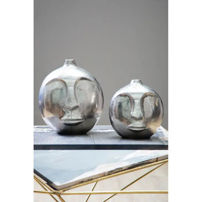 Visca Small Silver Finish Round Vase