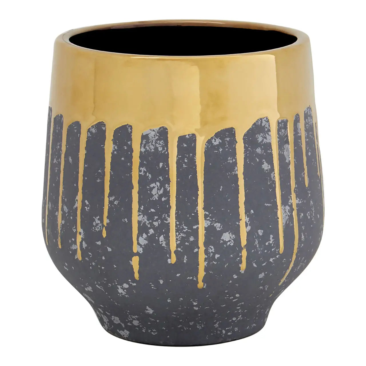 Cyprus Grey and Gold Finish Planter