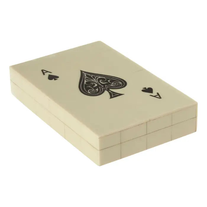 Chestnut Games Cream and Black Double Card Box with Playing Cards