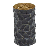 Akola Small Metal Vase in Black and Gold