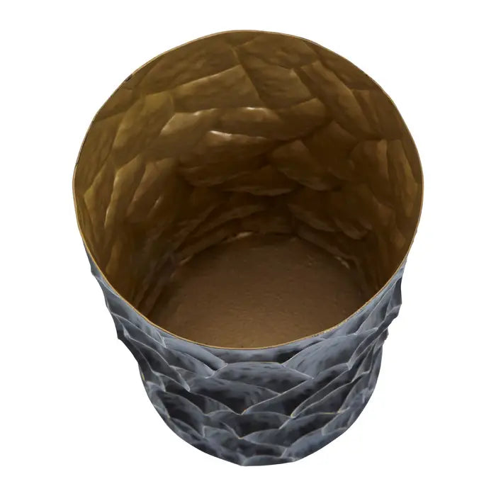 Akita Small Metal Vase in Black and Gold