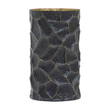 Akola Small Metal Vase in Black and Gold