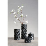 Akola Small Metal Vase in Black and Gold