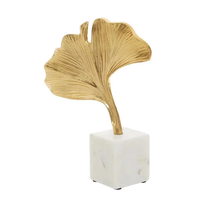 Merino Gold Finish Ginkgo Sculpture