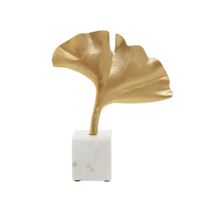 Merino Gold Finish Ginkgo Sculpture